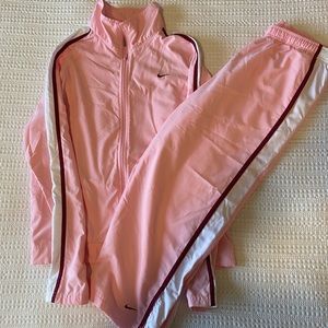 Women’s Vintage Pink Nike Tracksuit Jogging Suit 2 Piece - Size Medium